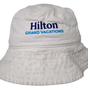 Hilton Grand Vacations Fitted Bucket Hat White One Size Embroidered Cotton Hit